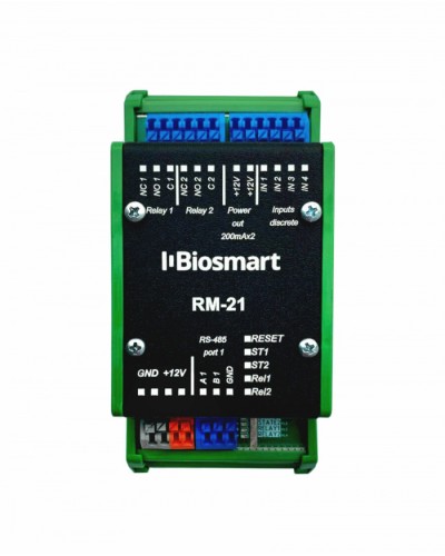Релейный модуль BioSmart RM-21 OSDP в Ачинске Контроллеры СКУД BioSmart Pintop.ru
