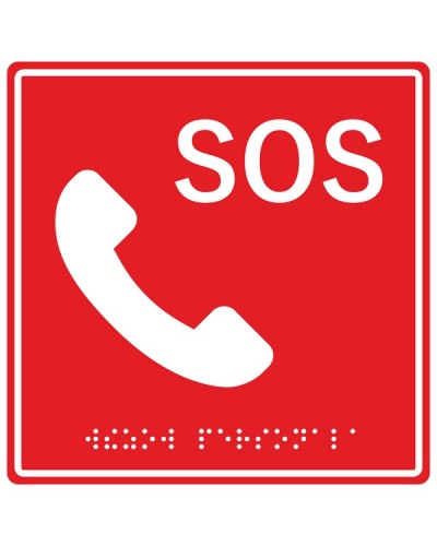 Табличка тактильная с пиктограммой SOS с трубкой Hostcall MP-010R2 в Ачинске Система оповещения и трансляции Hostcall Pintop.ru