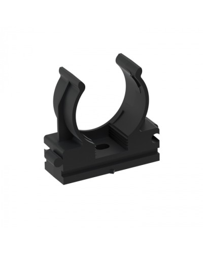 CFQ25 Держатель (клипса) для труб, для монтажного пистолета D25мм, цвет чёрный (50шт) Экопласт (41525BL) в Ачинске Держатели, клипсы, скобы Pintop.ru