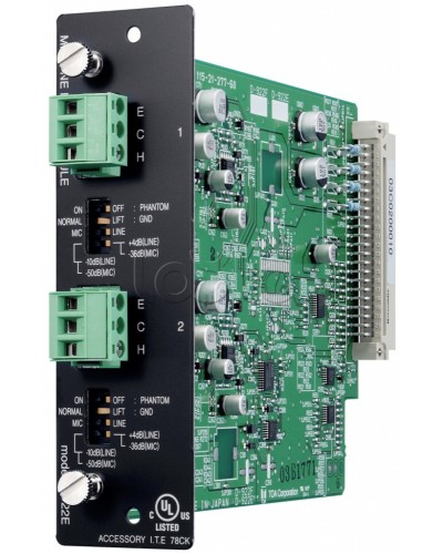 Модуль микрофонных / линейных входов (моно, 20 бит) TOA D-922E в Ачинске Системы оповещения и трансляции TOA Pintop.ru